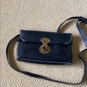 Leather navy crossbody bag